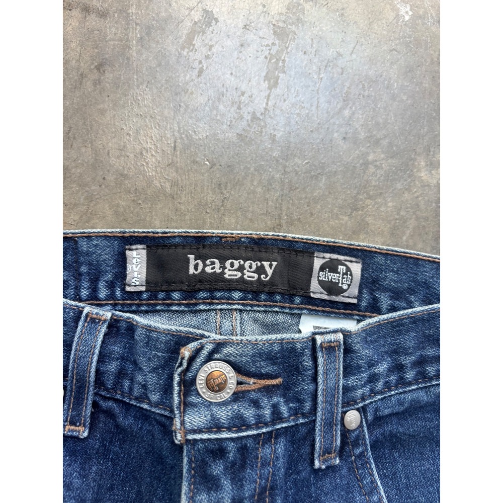 Vintage Y2K Levi's Silver Tab Baggy Dark Wash Denim Jeans - Picture 10 of 11